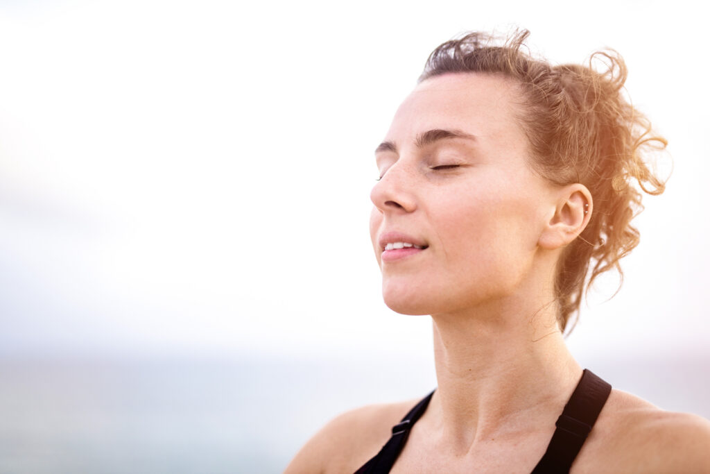 A young woman taking time for her mental health